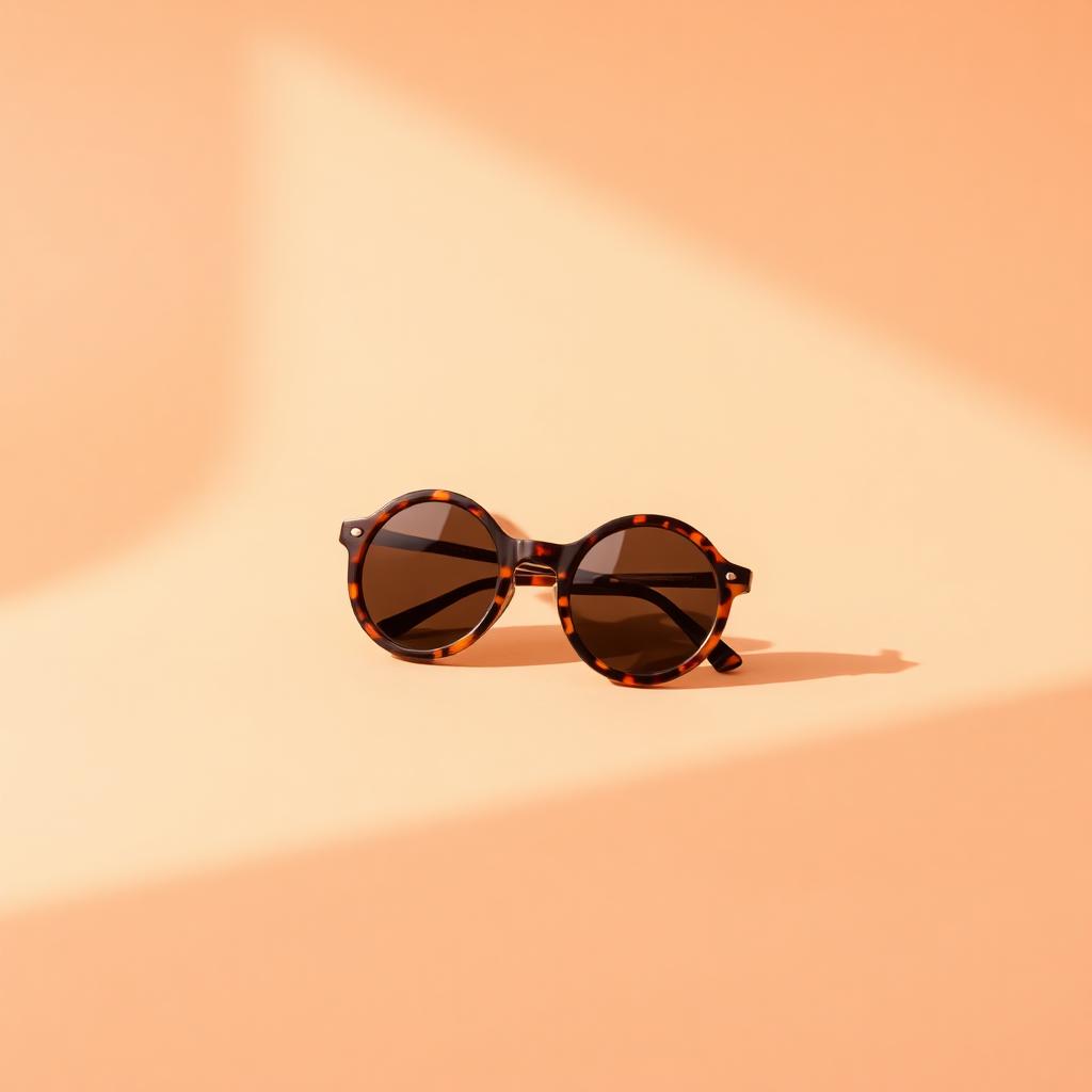 Round sunglasses with acetate frame, product still life